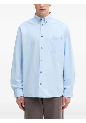 A.P.C. Mateo button-down chest-pocket shirt - Blue