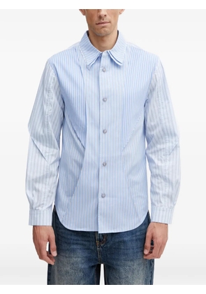 Andersson Bell stripe-pattern layered-detail shirt - Blue