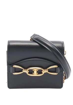 Celine Pre-Owned 2010-2026 Mini Calfskin Triomphe Wallet on Chain crossbody bag - Black