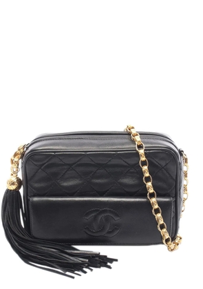 CHANEL Pre-Owned 1989-1991 Mini CC Quilted Lambskin Tassel Flap Camera Bag crossbody bag - Black