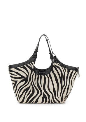 GIANNI CHIARINI large Dua zebra-print tote bag - Neutrals
