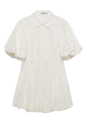 Simkhai Cleo puff-sleeve embroidered mini dress - White