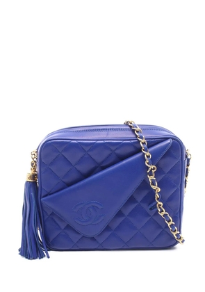 CHANEL Pre-Owned 1986-1988 CC Quilted Lambskin Tassel Camera Bag crossbody bag - Blue