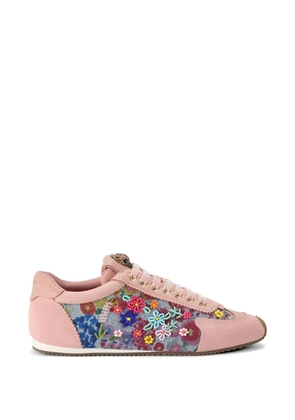 Kurt Geiger London Islington floral-print beaded sneakers - Pink