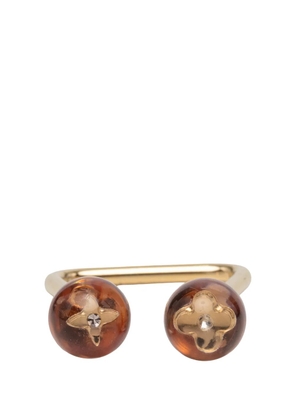 Louis Vuitton Pre-Owned 2004 Resin Crystal Inclusion Fleur Bubble Cocktail Ring costume ring - Gold