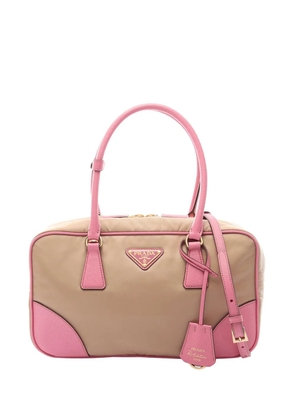 Prada Pre-Owned 2013-2026 Saffiano Trimmed Re Nylon Re Edition 1978 Satchel handbag - Neutrals