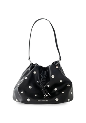 Karl Lagerfeld studded K/Studded Dome bucket bag - Black