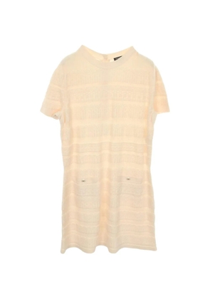 CHANEL Pre-Owned 1986-1988 intarsia-knit mini dress - Neutrals