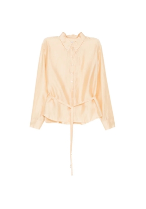 Low Classic shirred-back belted blouse - Neutrals