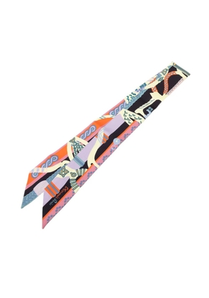 Hermès Pre-Owned 2020-2026 Fantaisie d Etriers Silk Twilly Scarf scarves - Blue