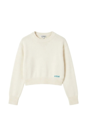 LOEWE embroidered-logo sweater - Neutrals