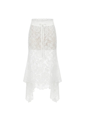 Monse lace drawstring-waistband midi skirt - White