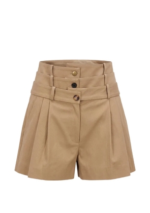 Monse triple-waistband pleated shorts - Neutrals
