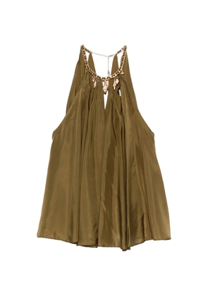 ZIMMERMANN shell-embellished chain-link blouse - Green