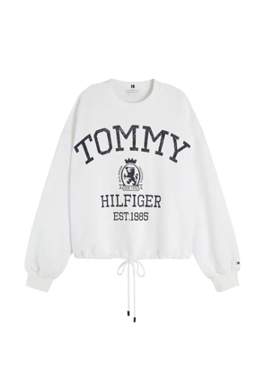 Tommy Hilfiger Crest logo-print drawstring-hem sweater - White