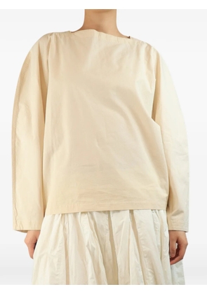 Sono boat-neck long-sleeve top - Neutrals