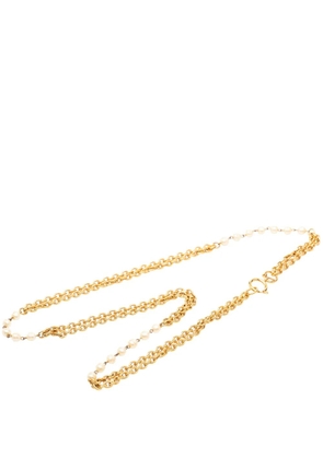 CHANEL Pre-Owned 1970-1980 Gold Plated Faux Pearl Multistrand Pendant Necklace costume necklace