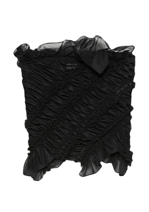Magda Butrym ruffled ruched top - Black