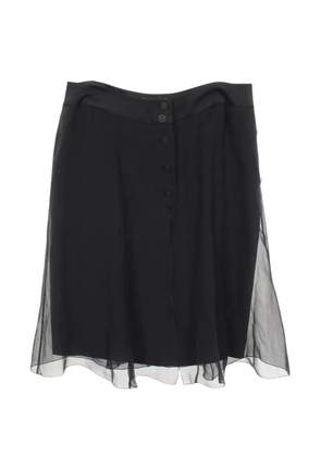 CHANEL Pre-Owned 1986-1988 Cocomark button skirt - Black