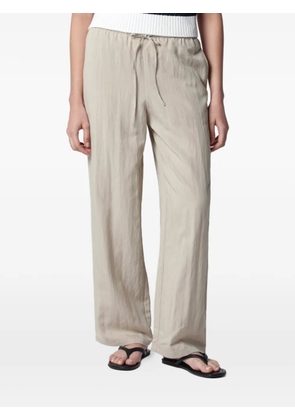 DUNST drawstring-waist straight-leg trousers - Neutrals