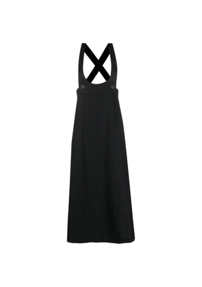 Tela cross-back button-detail maxi dress - Black