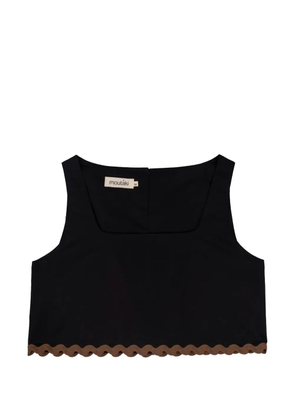 MOUTAKI scalloped-edge cropped top - Black