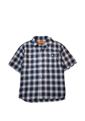 UNIVERSAL OVERALL ombre-check open-collar shirt - Blue