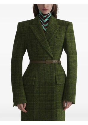 Mugler midi tailoring coat - Green