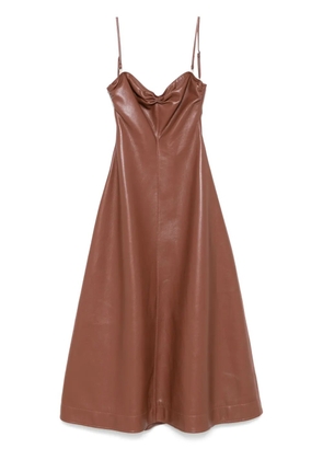Nanushka faux-leather midi dress - Brown