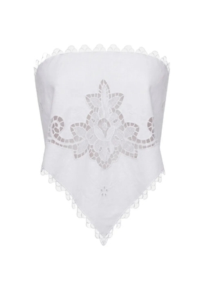 Monse lace-trimmed cut-out bandana top - White