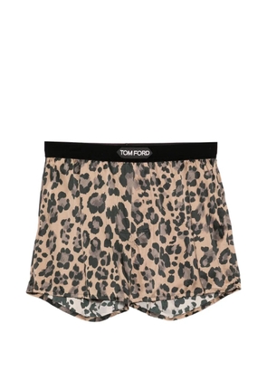 TOM FORD leopard-print boxer - Neutrals
