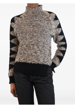 Victoria Beckham intarsia mock-neck sweater - Neutrals