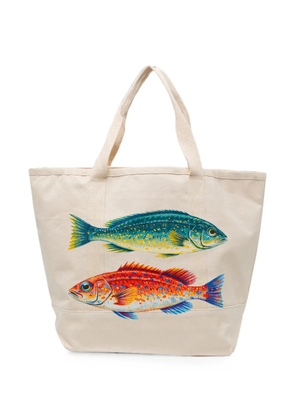 Melt fish-print tote bag - Neutrals