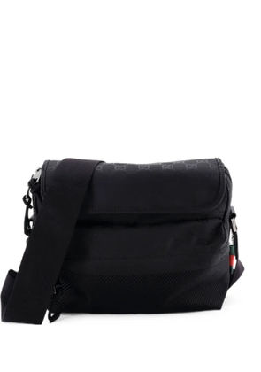 Gucci Pre-Owned Web Flap Guccissima Nylon Medium crossbody bag - Black