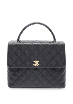 CHANEL Pre-Owned 2000-2002 diamond-quilted Caviar leather handbag - Black