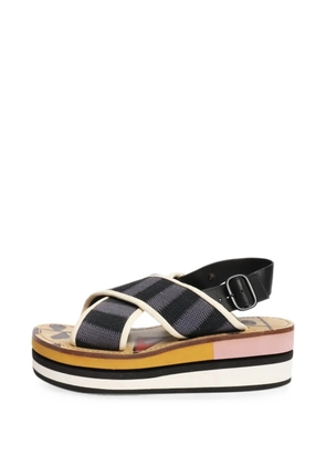 Marni Pre-Owned cross-strap platform sandals - Black