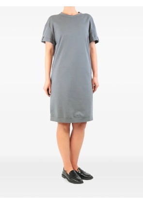 Brunello Cucinelli Vintage short-sleeved cotton midi dress - Grey