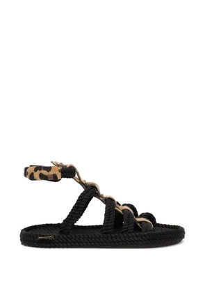 BOHONOMAD Serengeti leopard-print rope sandals - Black