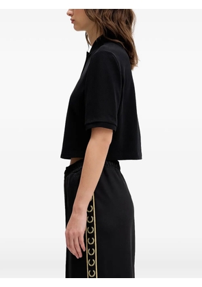 Fred Perry logo-embroidered cropped polo top - Black