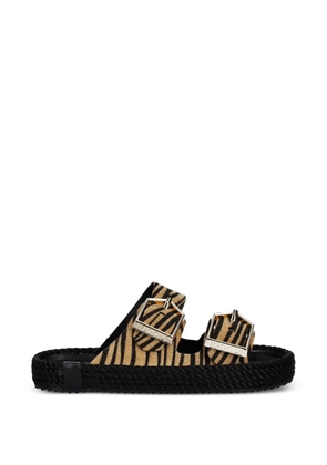 BOHONOMAD Sydney zebra-print buckle-fastening espadrilles - Neutrals