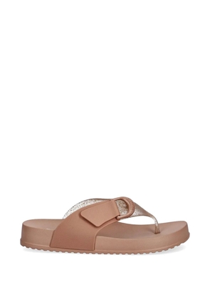 Melissa glitter-effect buckle-detail flip-flops - Pink
