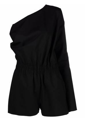 Rick Owens asymmetric one-shoulder playsuit - Black
