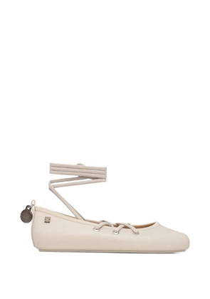 Melissa lace-up ankle-strap ballet flats - Neutrals