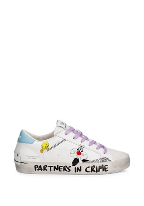 Crime London x Looney tunes graphic-print glitter-detail sneakers - White