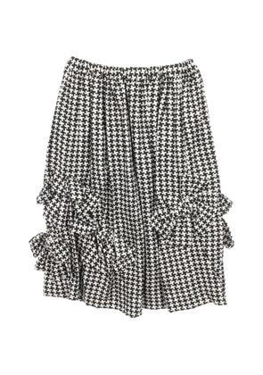 Comme Des Garçons Comme Des Garçons 2010s houndstooth-pattern midi skirt - Black