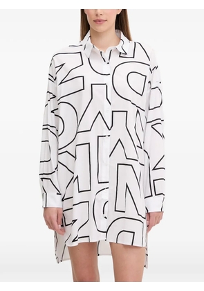 DKNY logo-print pajama shirt - White