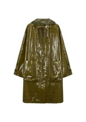 Dorothee Schumacher hooded glossy-finish coat - Green