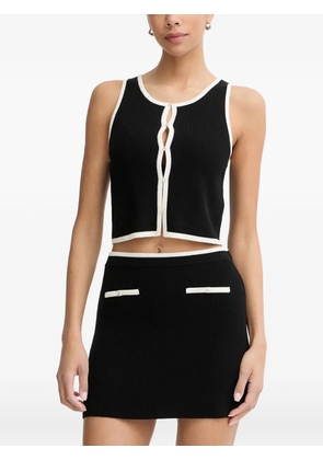 FROM FUTURE contrast-trim top - Black