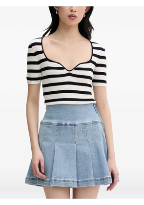 FROM FUTURE striped sweetheart-neck T-shirt - Blue