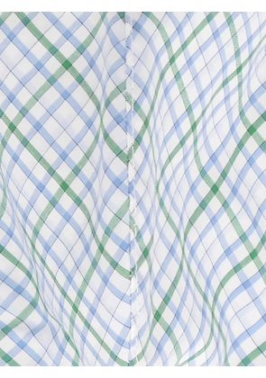 Isaia check-print face mask - White